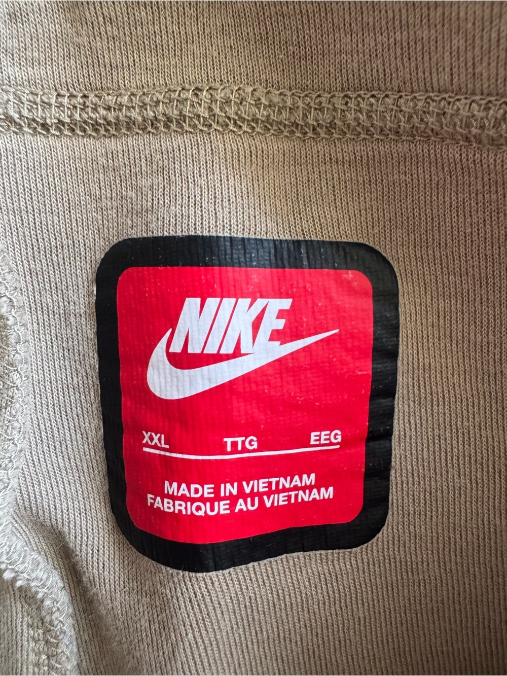 Nike Cream/Tan Jogger Pants with Black Swoosh - Picture 4 of 4